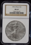 1996 Silver American Eagle NGC MS-69