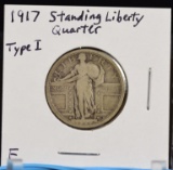 1917 Standing Liberty Quarter Type 1 Tone F