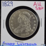 1829 Bust Half Dollar AU/UNC Sharp Lustrous