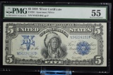 1899 $5 Indian Chief Silver Certificate PMG 55