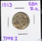 1913 Type 1 Buffalo Nickel GEM BU