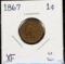 1867 Indian Head Cent XF