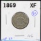 1869 Shield Nickel XF