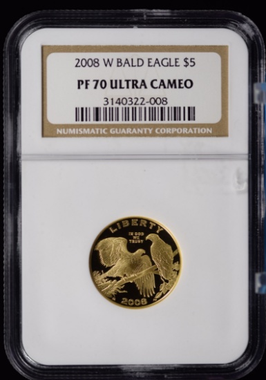2008-W $5 Gold Bald Eagle NGC PF-70 Ultra Cameo