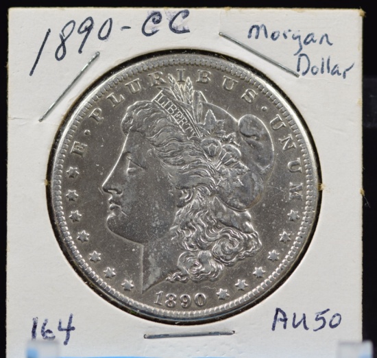 1890-CC Morgan Dollar AU50