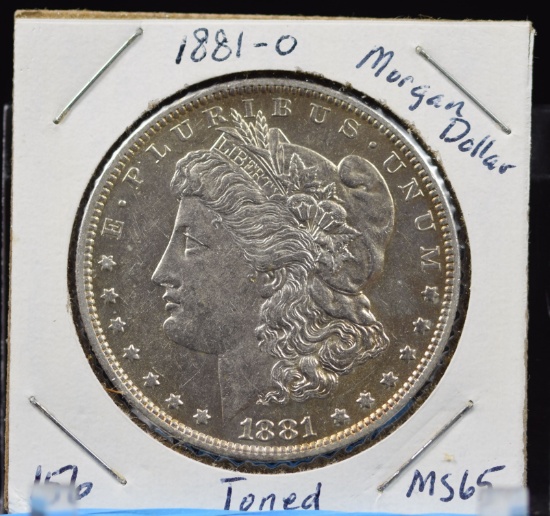 1881-O Morgan Dollar Toned MS65