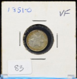 1851-O Three Cent Silver VF