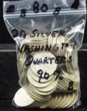 Bag of 80 Silver Washington Quarters Mixed Dates B