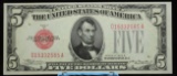 1928-B $5 LT Red Seal 1527 D15332585A GEM CU