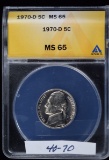 1970-D Jefferson Nickel ANACS MS-65