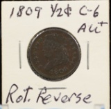 1809 Half Cent AU Rotate REV AU