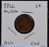 1866 Indian Head Cent AU Plus