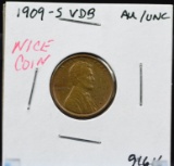 1909-S VDB Lincoln Cent AU/UNC Nice Coin