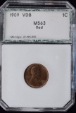 1909 VDB Lincoln Cent Red PCI MS63