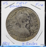 1801 8Reales Americas First Dollar Fine