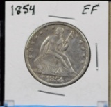 1854 Seated Half Dollar EF