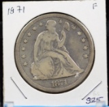 1871 Seated Dollar Fine