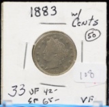 1883 Liberty Nickel with Cents VF/XF