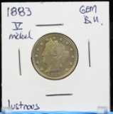 1883 V Nickel GEM BU Lustrous