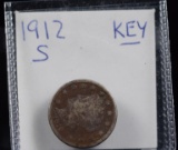 1912-S V Nickel Key Bert 4 Letters