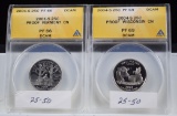 2 State Quarters ANACS DCAM VT & WI