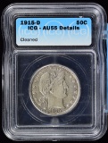 1915-D Barber Half Dollar ICG AU55 details