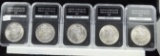 1899-1904 5 Different UNC Morgan Dollars