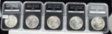 1886-1898 5 Different UNC Morgan Dollars