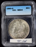 1885-O Morgan Dollar ICG MS-64