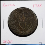 1788 Russia Large 5 Kopede Copper Coin XF Rara