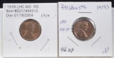 1919 & 1919-S Lincoln Cents 2 Coins