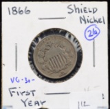 1866 Shield Nickel VG