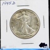 1945-D Walking Half Dollar CH/BU