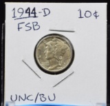 1944-D Mercury Dime UNC/BU Full Split Bands