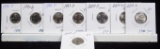 8 Roosevelt Dimes UNC 8 Coins C