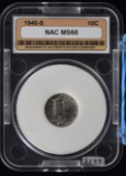 1940-S Mercury Dime NAC MS68