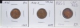 1925, 25-D & 25-S Lincoln Cents 3 Coins Tone