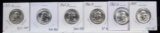 6 Silver Washington Quarters Early Dates 6 Coins C