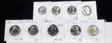 9 Washington Quarters 9 Coins G