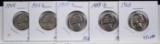 5 Jefferson Nickels Early Dates 5 Coins E