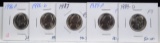 5 Jefferson Nickels UNC 5 Coins G