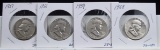 4 Silver Franklin Half Dollars Early Dates 4 Coins