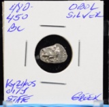 480-450BC Silver Obol Mysia Kyzikos City State Greek Large Flan as Made