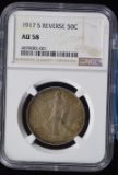 1917-S Reverse Walking Half Dollar NGC AU-58 Nice