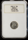 1963-D Roosevelt Dime Samples Slab NGC