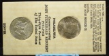 1964 Tidy Bowl w/2 Silver Kennedy Half Dollars P/D Mints Original Envelope