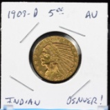 1909-D $5 Gold Indian AU