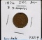 1872 Indian Head Cent AU Plus Key Date Spot Obv