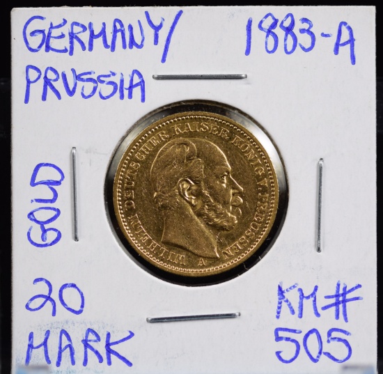 1883-A Gold 20 Mark Germany/Prussia UNC