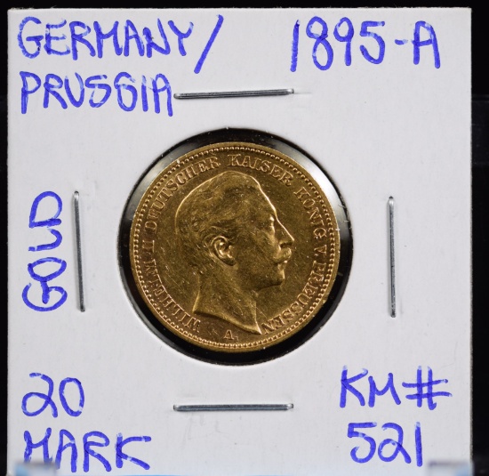 1895-A Gold 20 Mark Germany/Prussia UNC